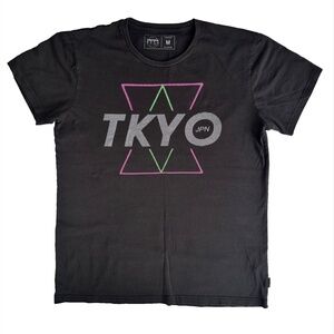 Cotton On x DVSN mens short sleeve neon graphic tshirt in faded black sz M